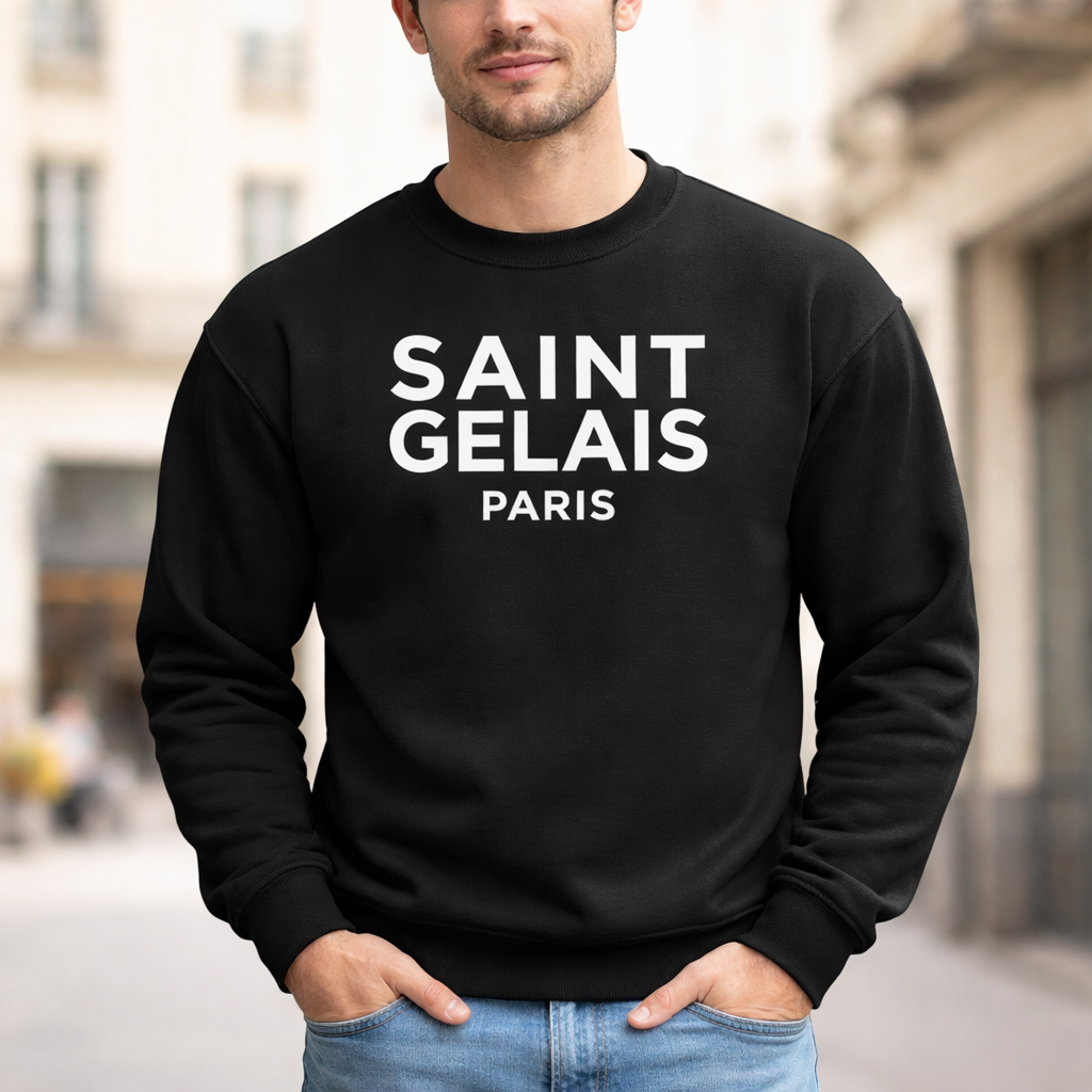 Sweat-shirt SAINT GELAIS unisexe classique ras du cou | Gildan® 18000 Noir
